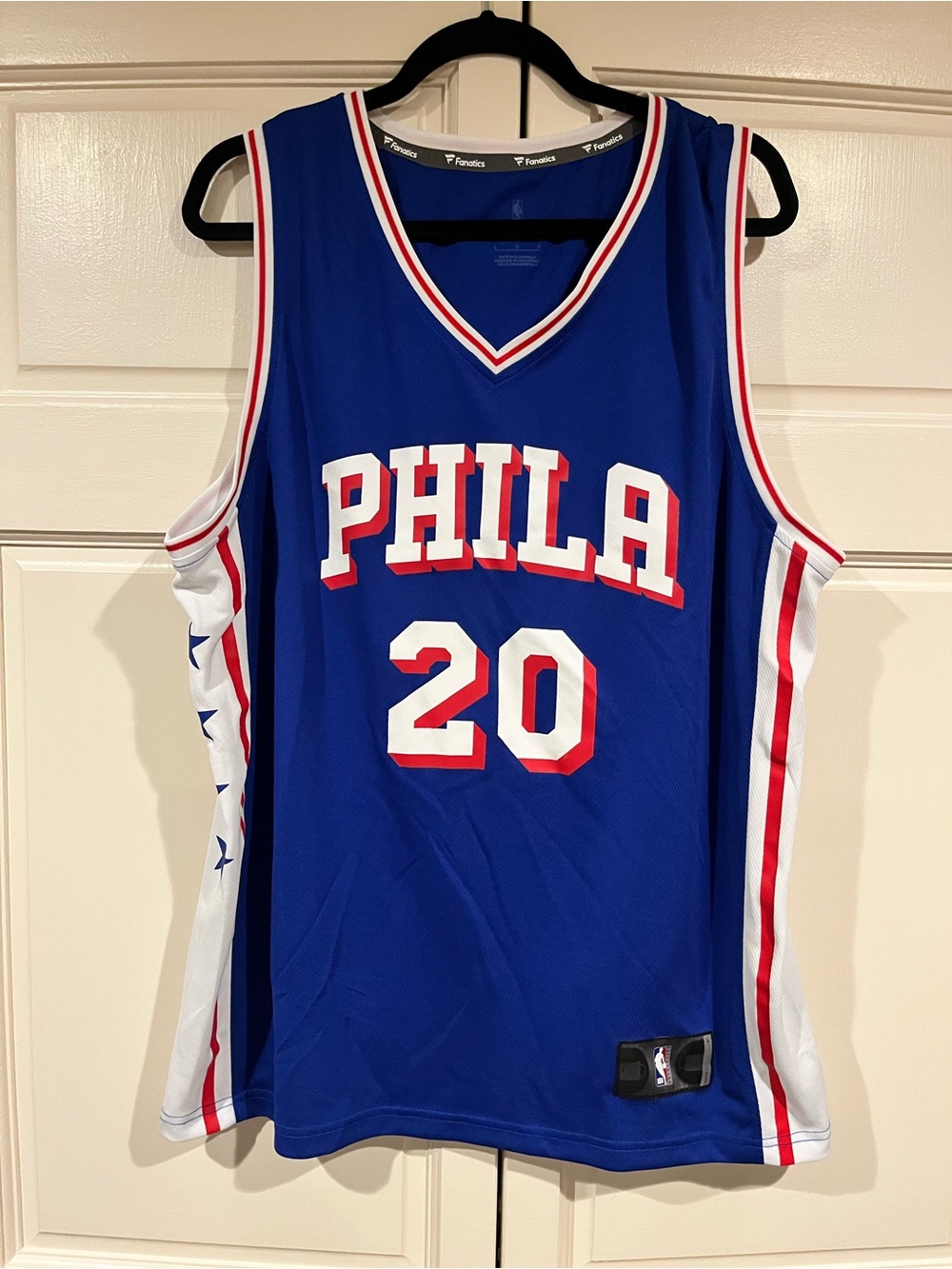 Fanatics Philadelphia 76ers Jared McCain #20 NBA Basketball Jersey Blue Size L